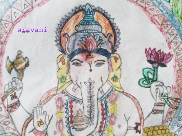 Pencil Sketch Of Lord Vinayaka