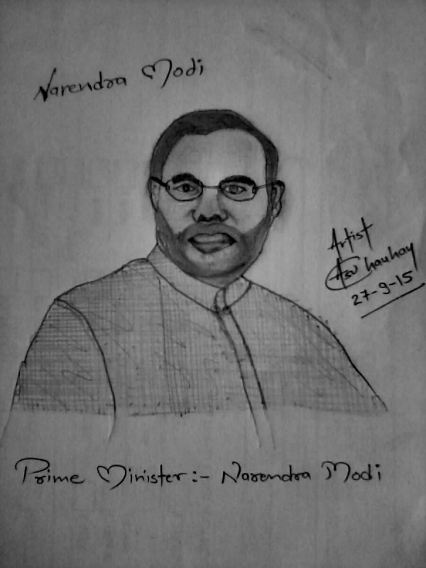 Pencil Sketch Of P.M. Narendra Modi