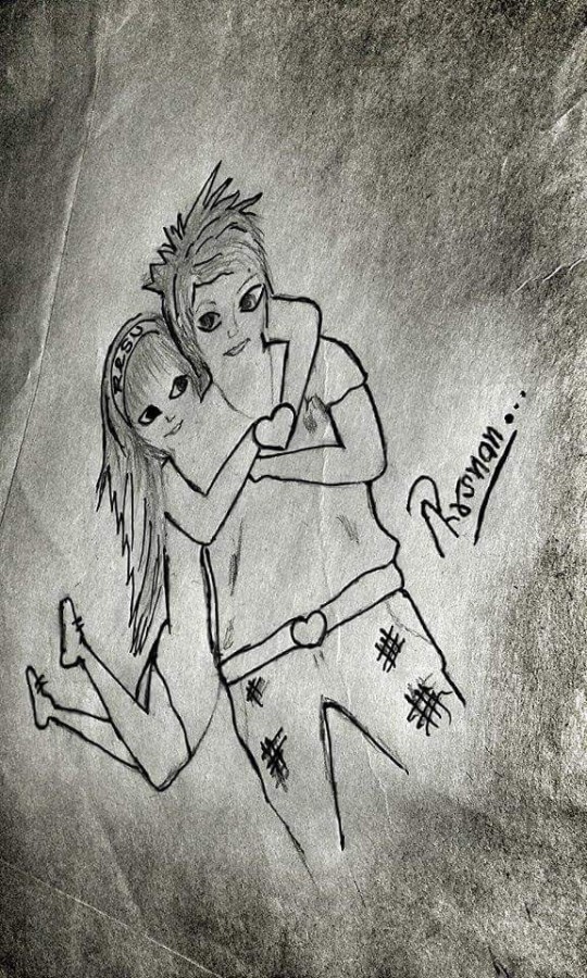 Pencil Sketch Of Cute Couple - DesiPainters.com