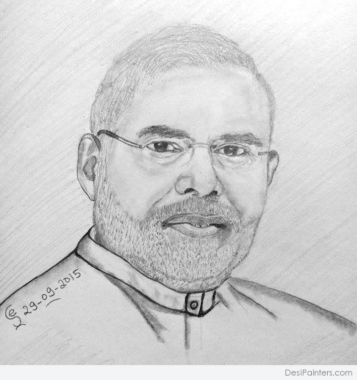 Pencil Sketch Of PM Narendra Modi
