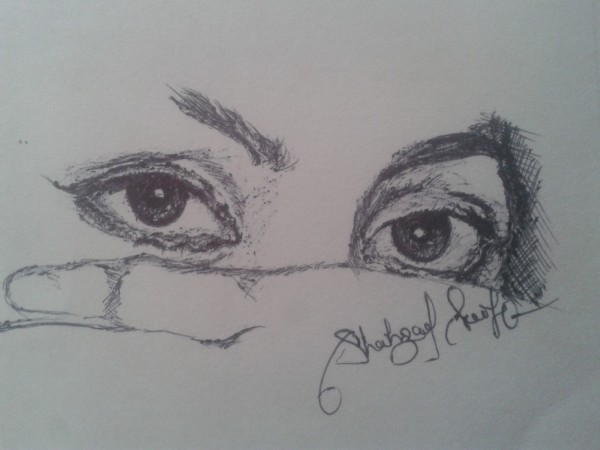 Pencil Sketch Of A Beautiful Girl's Eyes