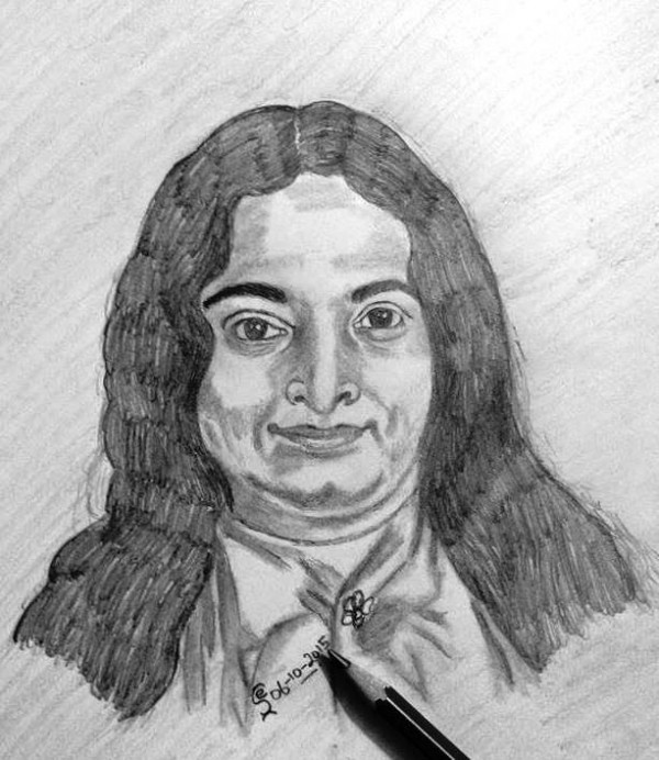 Pencil Sketch Of Swami Paramahansa