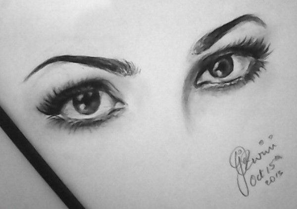 Pencil Sketch Of Eyes - DesiPainters.com