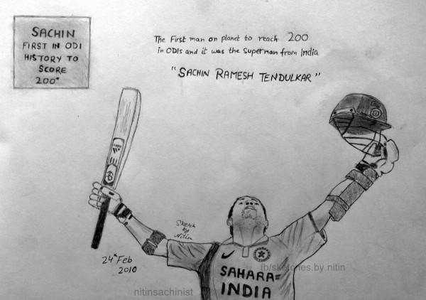 Pencil Sketch Of Sachin Tendulkar - DesiPainters.com