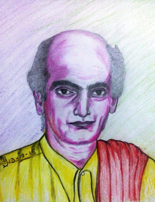 Pencil Color Sketch Of G.D.Naidu - DesiPainters.com