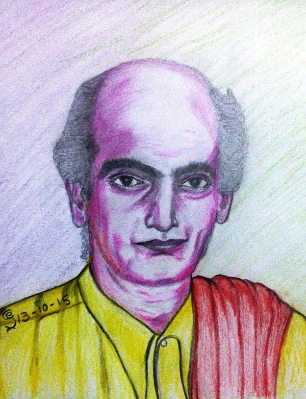 Pencil Color Sketch Of G.D.Naidu - DesiPainters.com