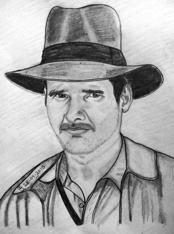 Pencil Sketch Of Harrison ford - DesiPainters.com