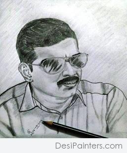 Pencil Sketch Of Artist Elangovan - DesiPainters.com