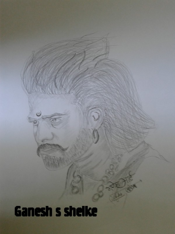Pencil Sketch Of Baahubali - DesiPainters.com