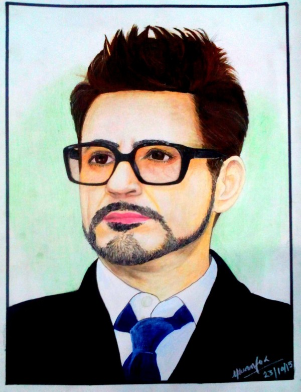 Oil Painting Of Robert Downey Jr. Tony Stark