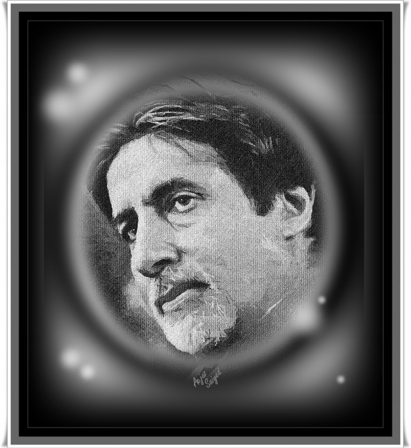 Digital Painting Of Bollywood Actor Amitabh Bachchan - DesiPainters.com