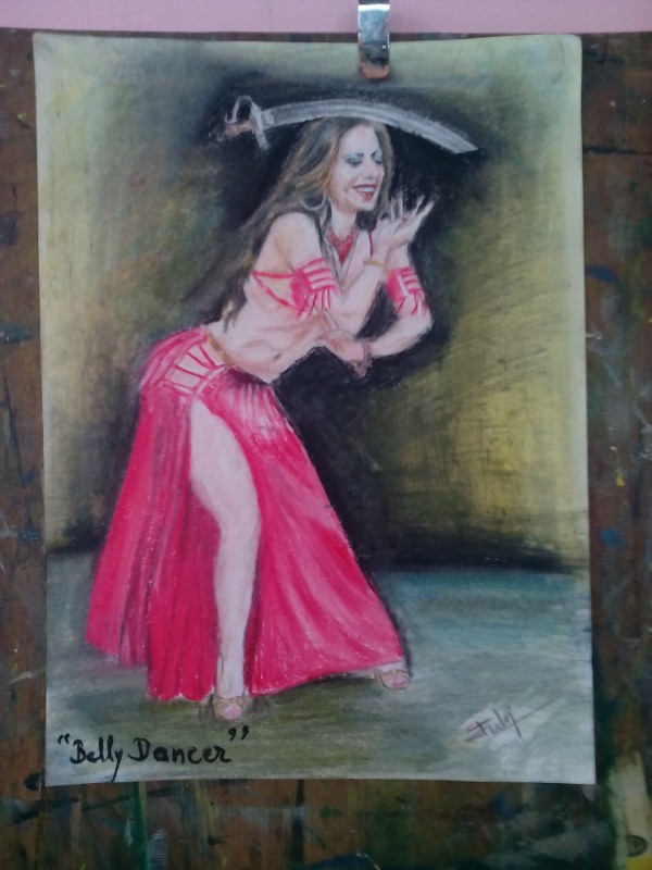 Oil Painting Of Belly Dancer - DesiPainters.com