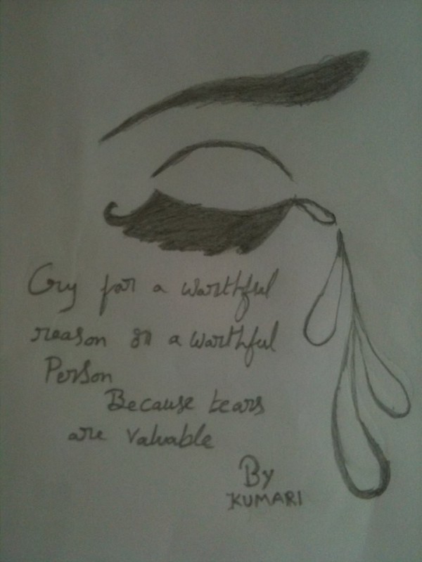 Pencil Sketch Of Tears - DesiPainters.com