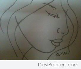 Pencil Sketch Of A Girl Face - DesiPainters.com