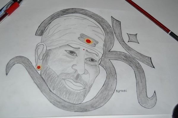 Pencil Sketch Of Sai Baba Ji