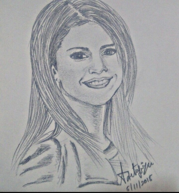 Pencil Sketch Of Selena Gomez
