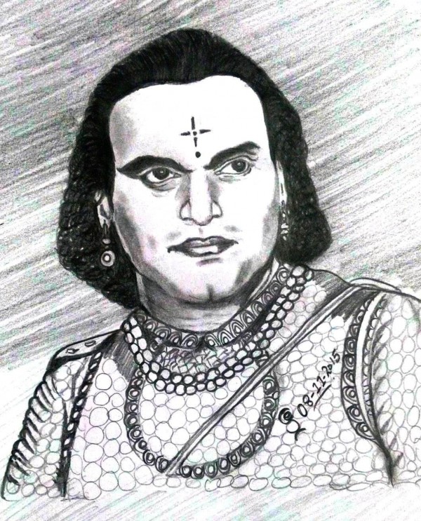 Pencil Sketch Of M. K. Thyagaraja Bhagavathar - DesiPainters.com