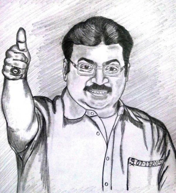 Pencil Sketch Of Vijaya Kanth - DesiPainters.com