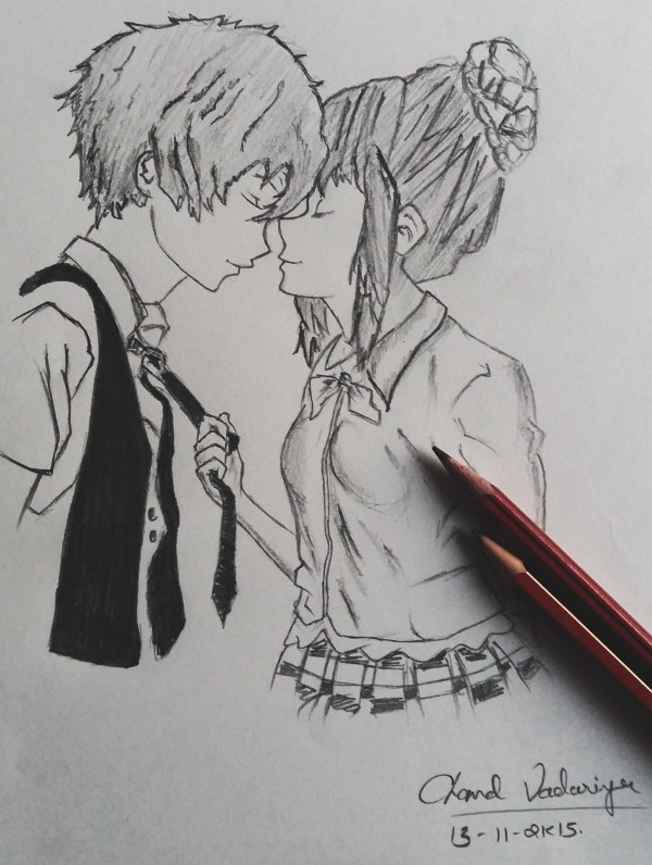 Pencil Sketch Of Romantic Couple