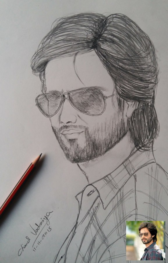 Pencil Sketch Of Shahid Kapoor - DesiPainters.com