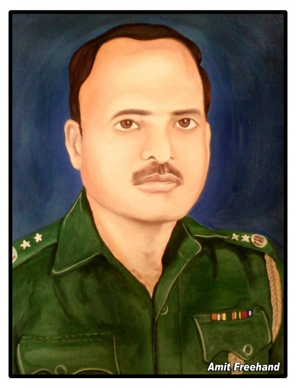 Oil Painting Of An Army Man - DesiPainters.com