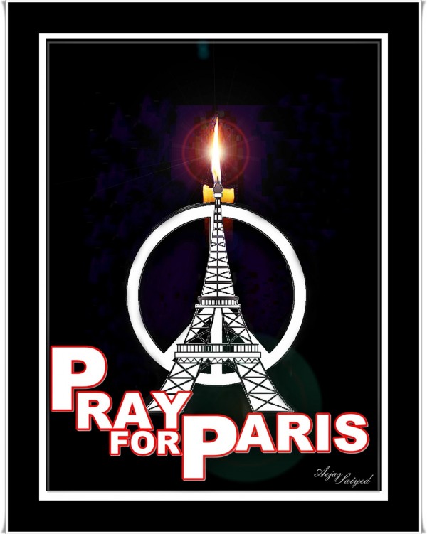 Digital Painting By Aejaz Saiyed -  Pray for Paris