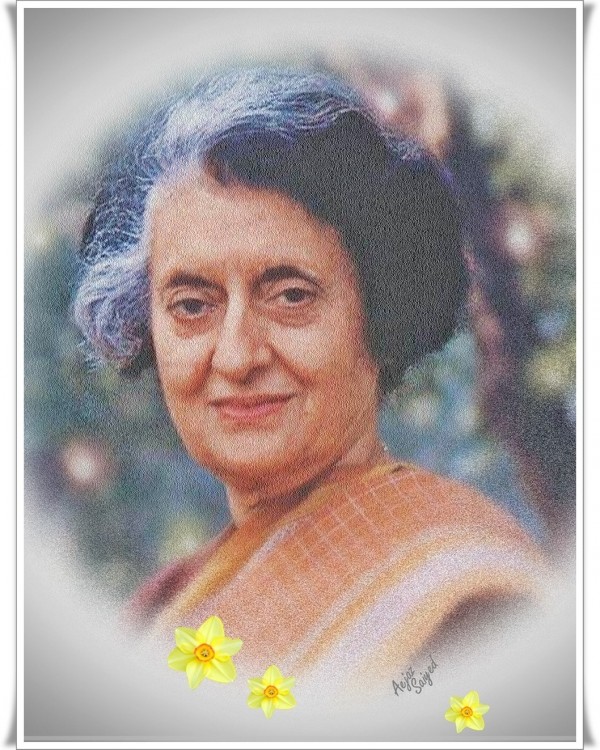 Digital Painting Of Smt. Indira Gandhi - DesiPainters.com