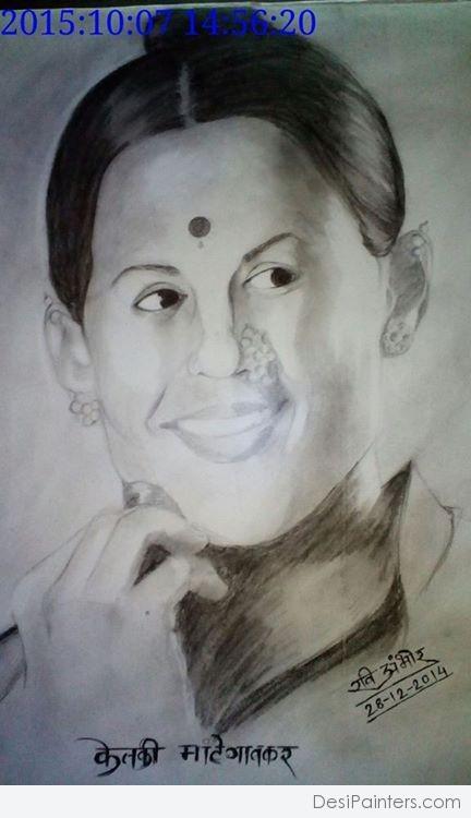 Pencil Sketch Of Ketaki Mategaonkar - DesiPainters.com