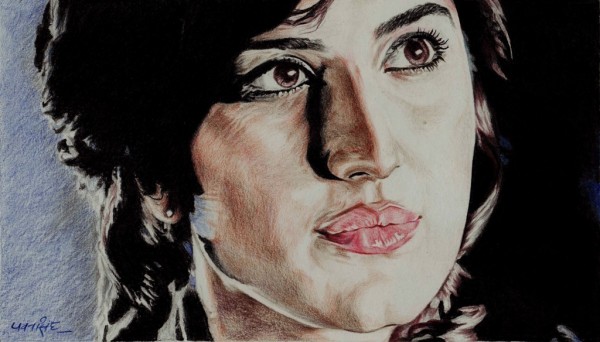 Beautiful Pencil Color Sketch Of Katrina Kaif