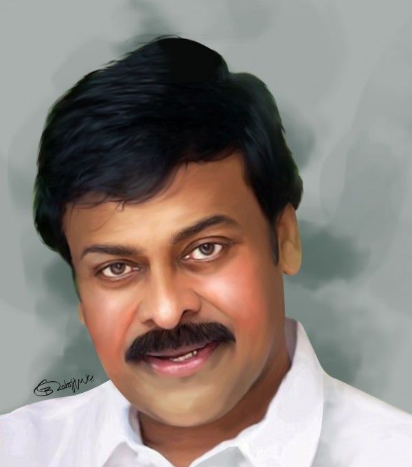 Digital Painting Of Chiranjeevi - DesiPainters.com