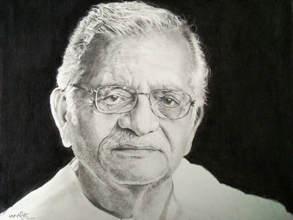 Pencil Sketch Of Gulzar - DesiPainters.com