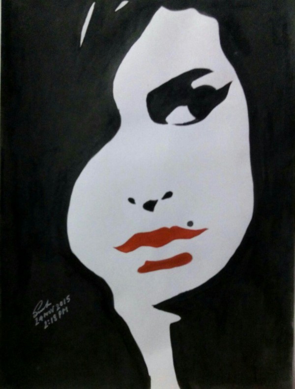Watercolor Painting Of Amy Winehouse - DesiPainters.com