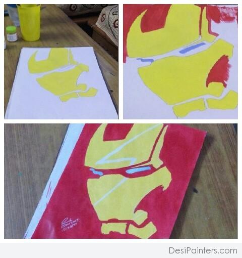 Watercolor Painting Of Ironman - DesiPainters.com