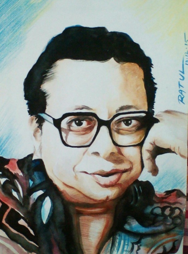 Watercolor Painting Of R D BURMAN