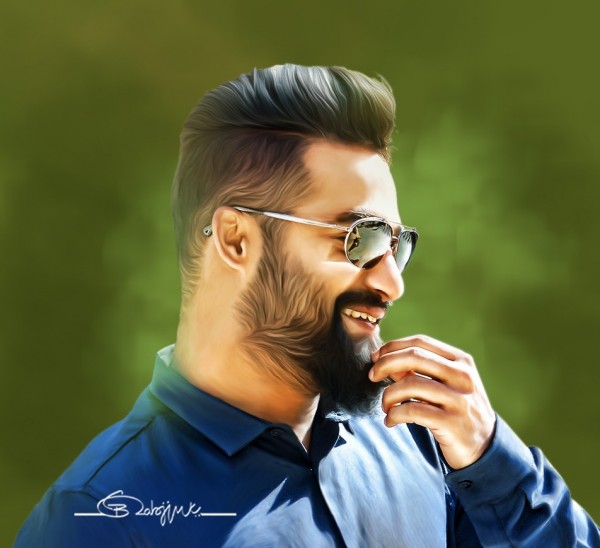 Digital Painting Of Jr Ntr In Naanna Ku Premato