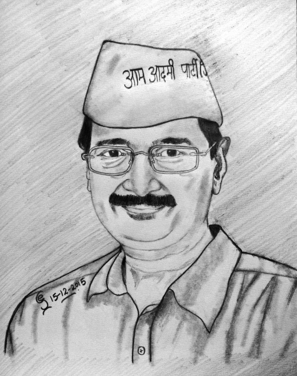 Pencil Sketch Of Arvind Kejriwal - DesiPainters.com