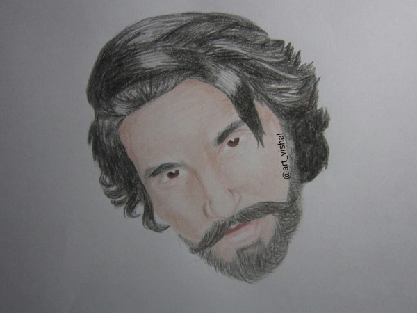 Pencil Color Sketch Of Ranveer Singh