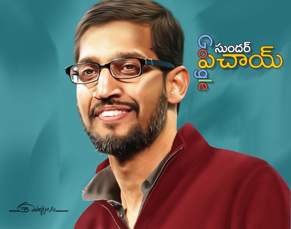 Digital Painting Of Sundar Pichai - DesiPainters.com