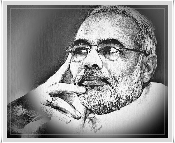 Digital Painting Of Narendra Modi