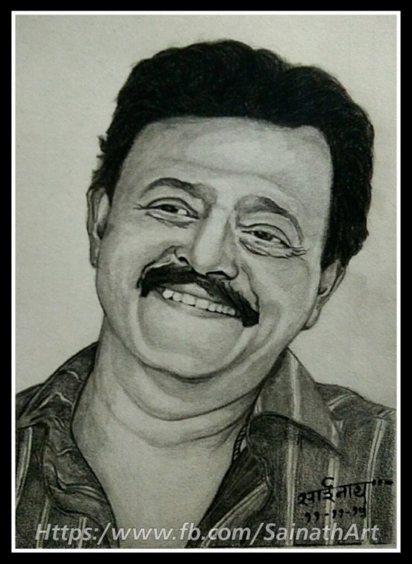 Pencil Sketch Of Ramesh Bhatkar - DesiPainters.com