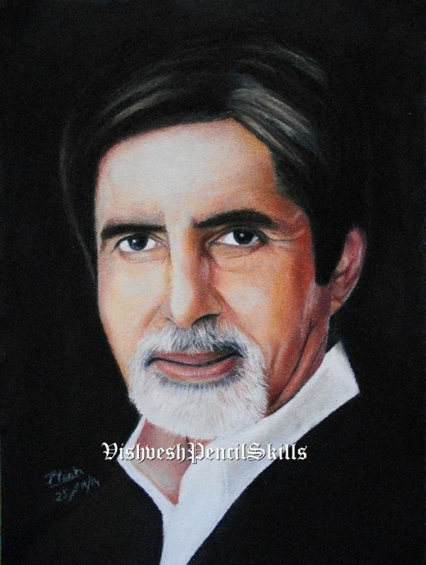 Pastel Painting  Of Amitabh Bachchan - DesiPainters.com