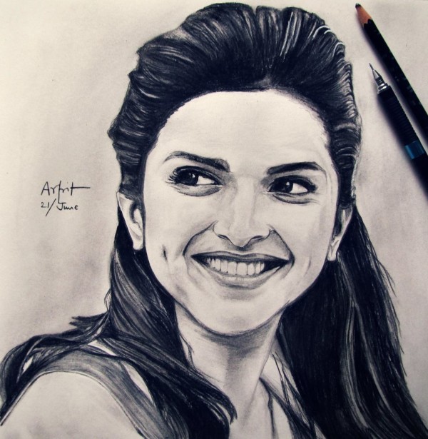 Pencil Sketch Of Deepika Padukone