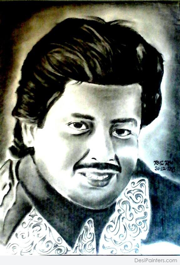 Pencil Sketch of Udit Narayan - DesiPainters.com