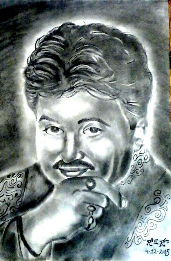 Pencil Sketch Of Kumar Sanu - DesiPainters.com