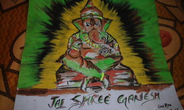 Acrylic Painting Of Ganesha - DesiPainters.com