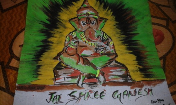 Acrylic Painting Of Ganesha