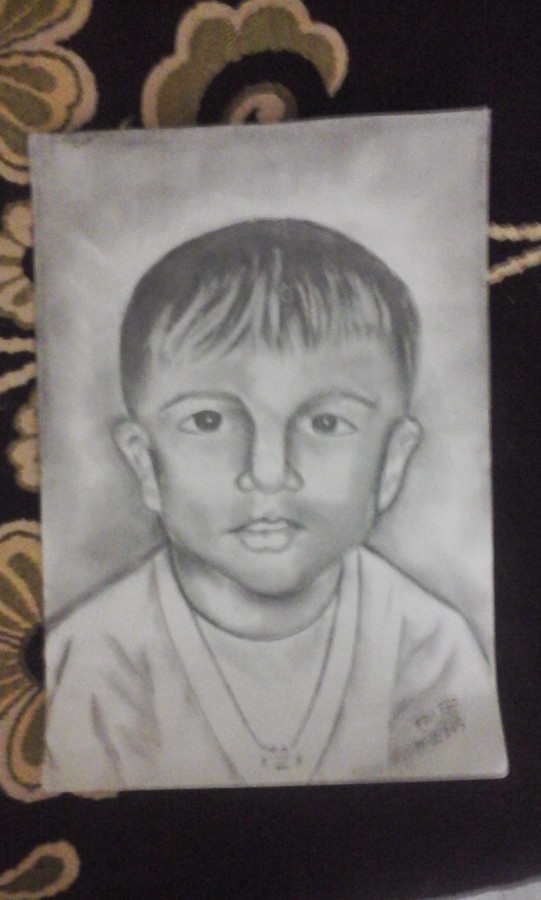 Pencil Sketch Of A Child - DesiPainters.com