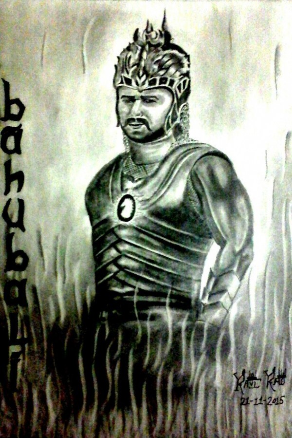 Pencil Sketch of Bahubali - DesiPainters.com