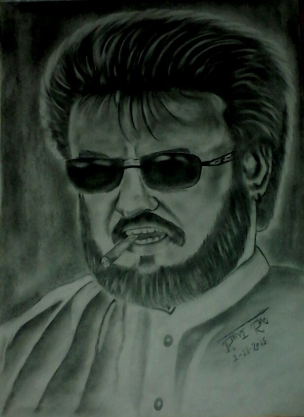 Pencil Sketch of Rajnikanth - DesiPainters.com