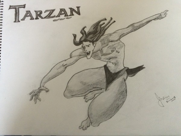 Pencil Sketch Of Tarzan - DesiPainters.com
